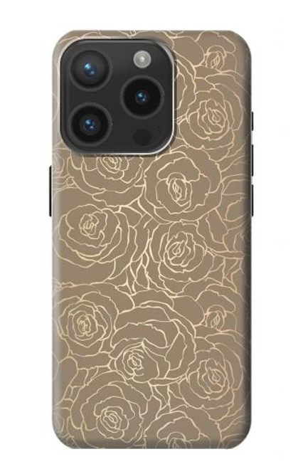 S3466 Motif Rose d'or Etui Coque Housse pour iPhone 15 Pro