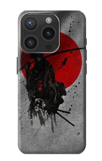 S3517 Japon Drapeau Samurai Etui Coque Housse pour iPhone 15 Pro