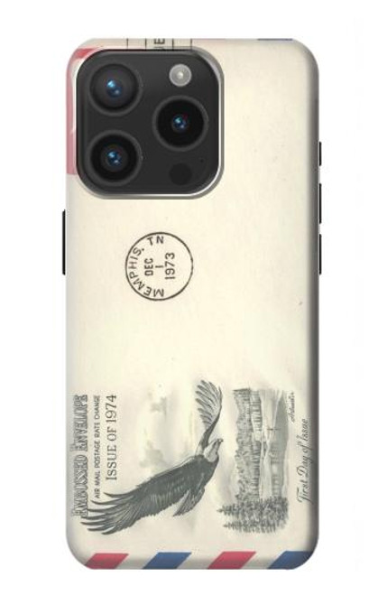 S3551 Art de l'millésimé de la poste enveloppe aérienne Etui Coque Housse pour iPhone 15 Pro