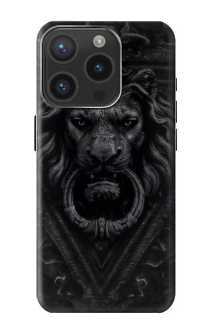 S3619 Lion noir gothique Etui Coque Housse pour iPhone 15 Pro