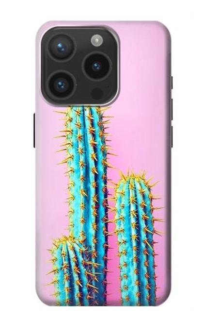 S3673 Cactus Etui Coque Housse pour iPhone 15 Pro