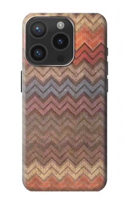 S3752 Motif de tissu en zigzag imprimé graphique Etui Coque Housse pour iPhone 15 Pro