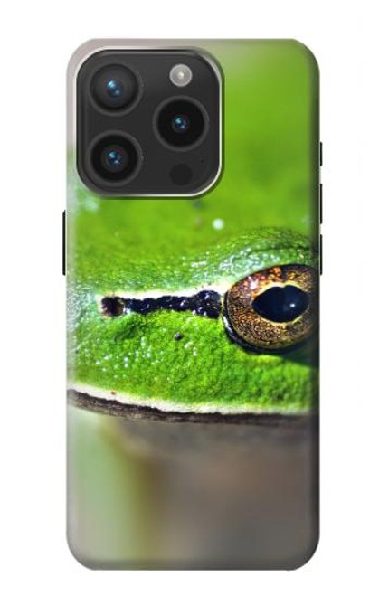 S3845 Grenouille verte Etui Coque Housse pour iPhone 15 Pro