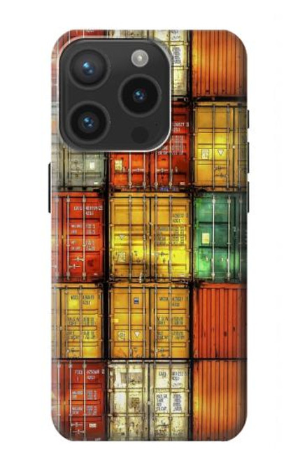 S3861 Bloc de conteneur coloré Etui Coque Housse pour iPhone 15 Pro