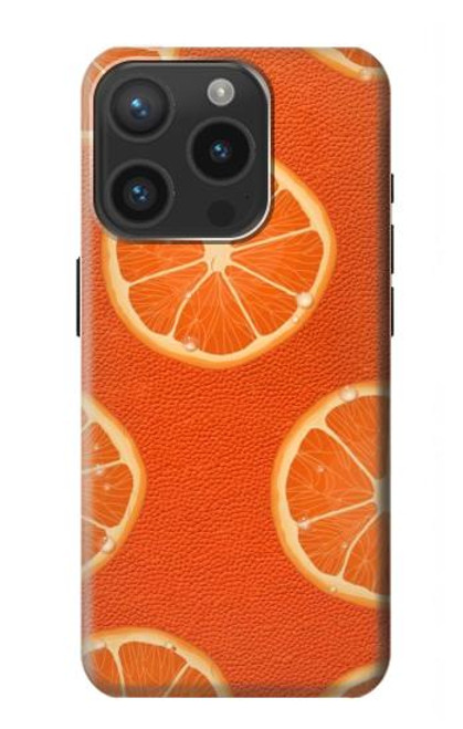 S3946 Motif orange sans couture Etui Coque Housse pour iPhone 15 Pro