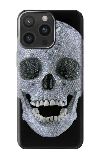 S1286 Crâne de diamant Etui Coque Housse pour iPhone 15 Pro Max