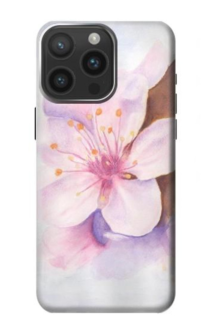S1415 Fleur de Sakura Art Etui Coque Housse pour iPhone 15 Pro Max
