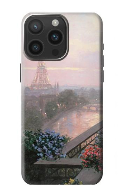 S1443 Terrasse à Paris Eifel Etui Coque Housse pour iPhone 15 Pro Max