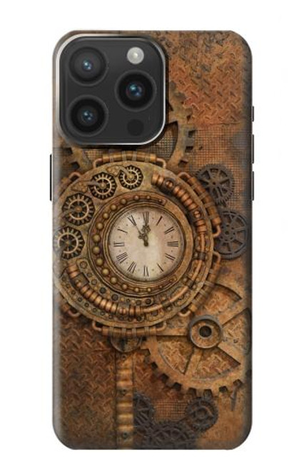 S3401 Horloge vitesse Steampunk Etui Coque Housse pour iPhone 15 Pro Max
