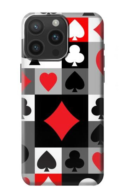 S3463 Costume Poker Carte Etui Coque Housse pour iPhone 15 Pro Max