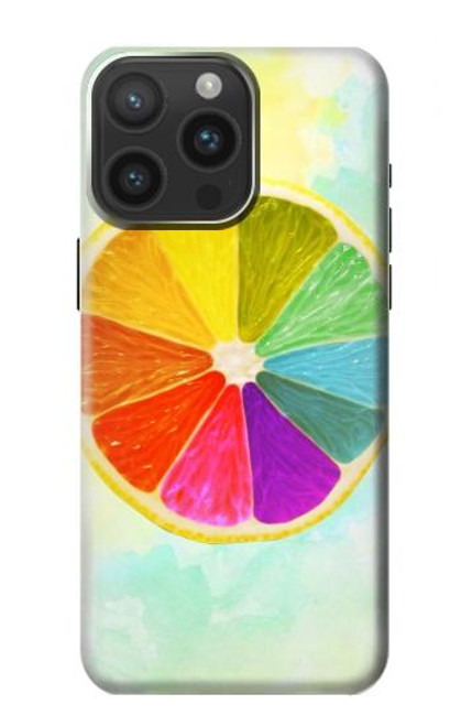 S3493 citron coloré Etui Coque Housse pour iPhone 15 Pro Max