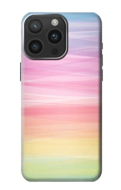 S3507 Coloré Arc-en-ciel pastel Etui Coque Housse pour iPhone 15 Pro Max