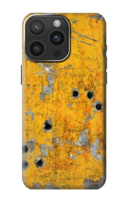 S3528 Bullet Rouille Jaune Métal Etui Coque Housse pour iPhone 15 Pro Max