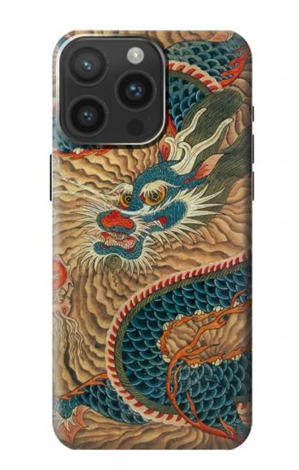 S3541 Peinture Dragon Nuage Etui Coque Housse pour iPhone 15 Pro Max