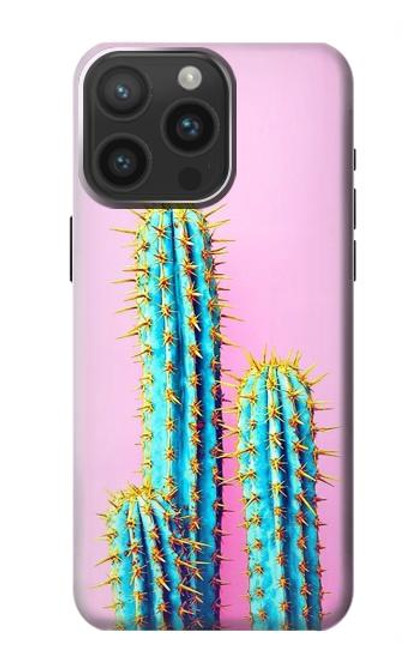 S3673 Cactus Etui Coque Housse pour iPhone 15 Pro Max