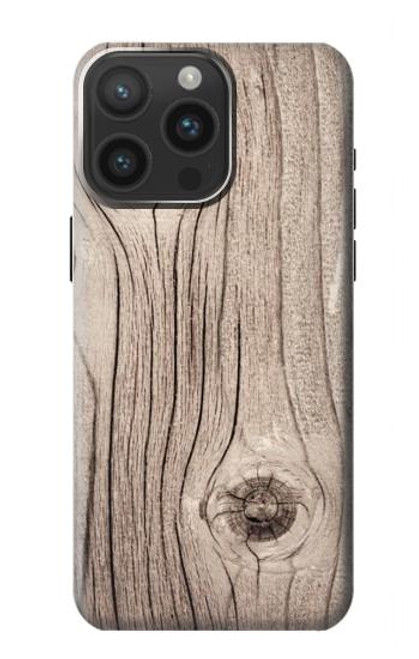 S3822 Graphique de la texture du bois imprimé Etui Coque Housse pour iPhone 15 Pro Max