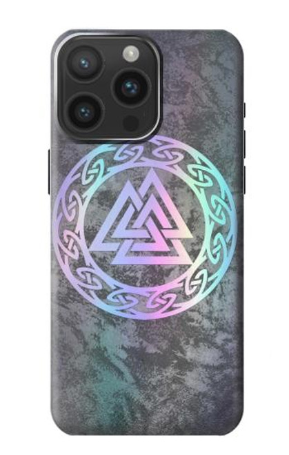 S3833 Valknut Odin Wotans Noeud Hrungnir Coeur Etui Coque Housse pour iPhone 15 Pro Max