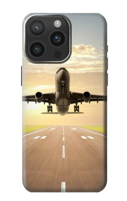 S3837 Avion Décollage Sunrise Etui Coque Housse pour iPhone 15 Pro Max