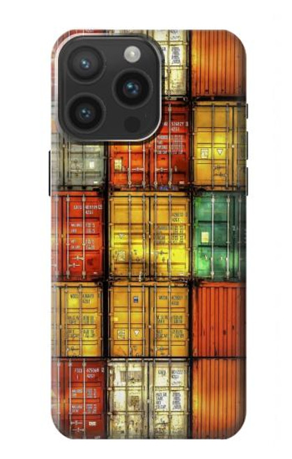 S3861 Bloc de conteneur coloré Etui Coque Housse pour iPhone 15 Pro Max