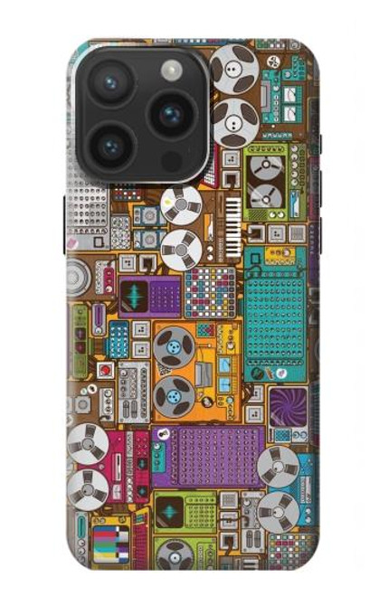 S3879 Griffonnage de musique rétro Etui Coque Housse pour iPhone 15 Pro Max