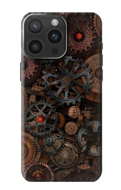 S3884 Engrenages Mécaniques Steampunk Etui Coque Housse pour iPhone 15 Pro Max