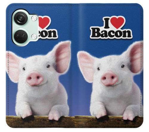 S0608 Je aime Bacon bébé mignon de porc Etui Coque Housse pour OnePlus Nord 3