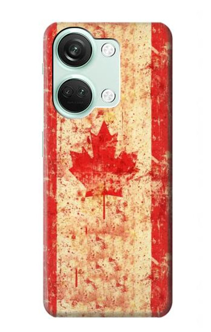 S1603 Drapeau du Canada Vieux Millésime Etui Coque Housse pour OnePlus Nord 3