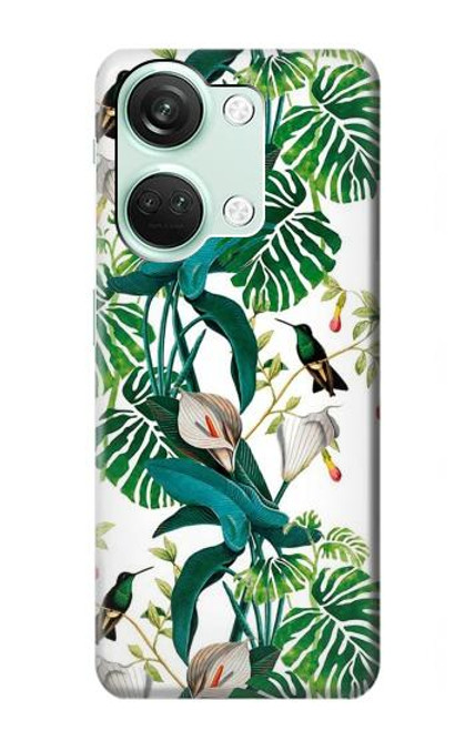 S3697 Oiseaux de la vie des feuilles Etui Coque Housse pour OnePlus Nord 3