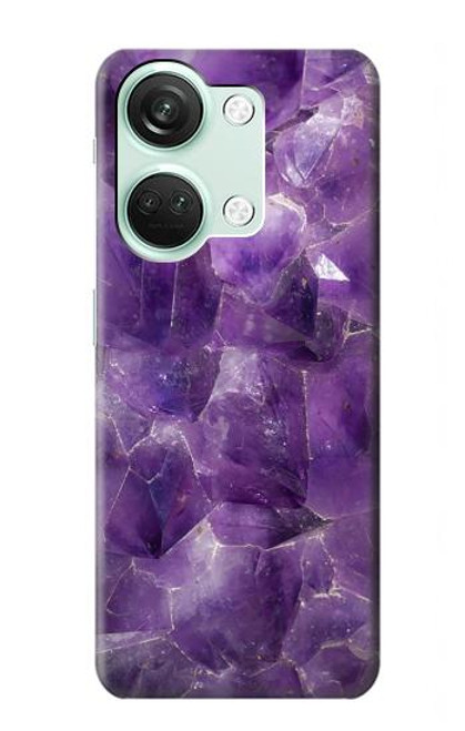 S3713 Graphique violet améthyste à quartz imprimé Etui Coque Housse pour OnePlus Nord 3