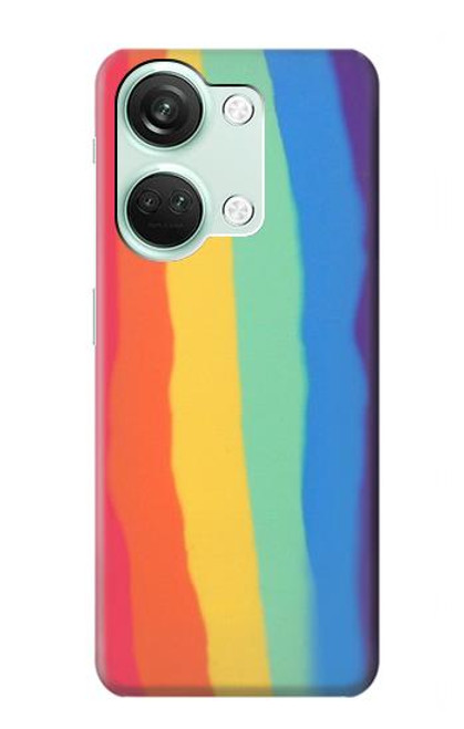 S3799 Arc-en-ciel aquarelle vertical mignon Etui Coque Housse pour OnePlus Nord 3