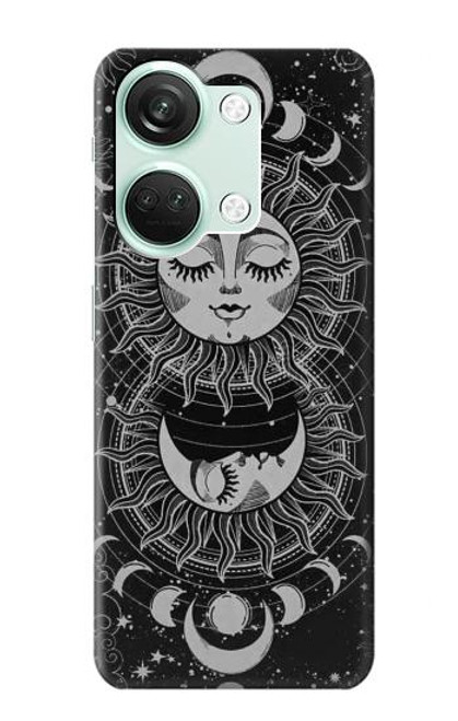 S3854 Visage de soleil mystique Croissant de lune Etui Coque Housse pour OnePlus Nord 3