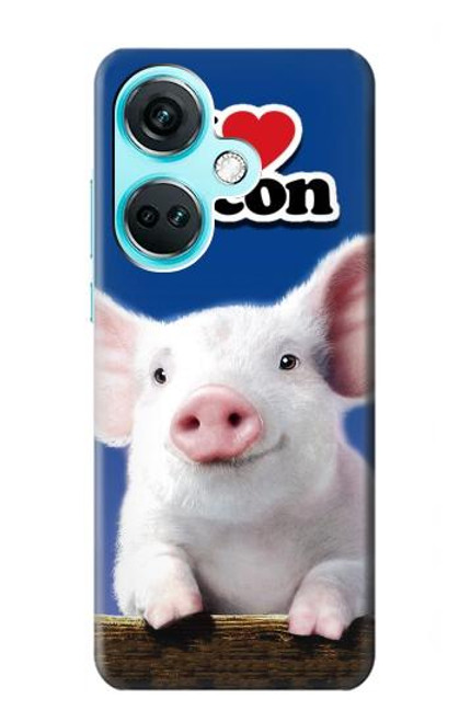 S0608 Je aime Bacon bébé mignon de porc Etui Coque Housse pour OnePlus Nord CE3