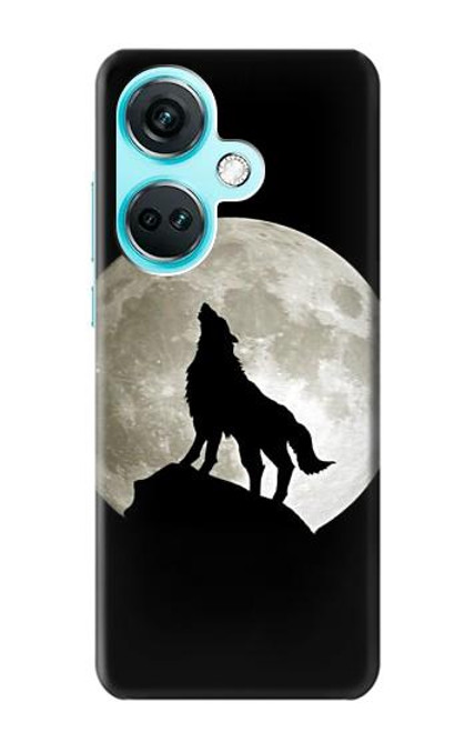 S1981 Loup hurlant à la lune Etui Coque Housse pour OnePlus Nord CE3
