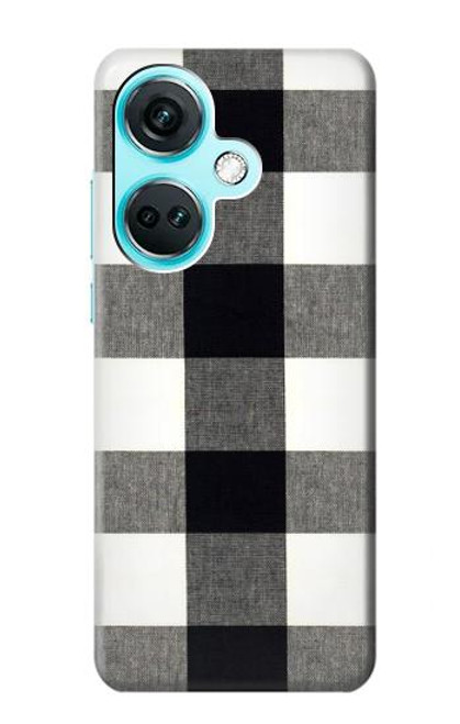 S2842 Noir et blanc Buffle motif de vérification Etui Coque Housse pour OnePlus Nord CE3