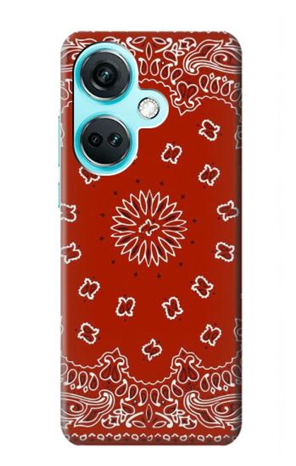 S3355 Motif Bandana Rouge Etui Coque Housse pour OnePlus Nord CE3