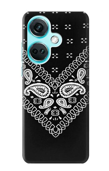 S3363 Motif Bandana Noir Etui Coque Housse pour OnePlus Nord CE3