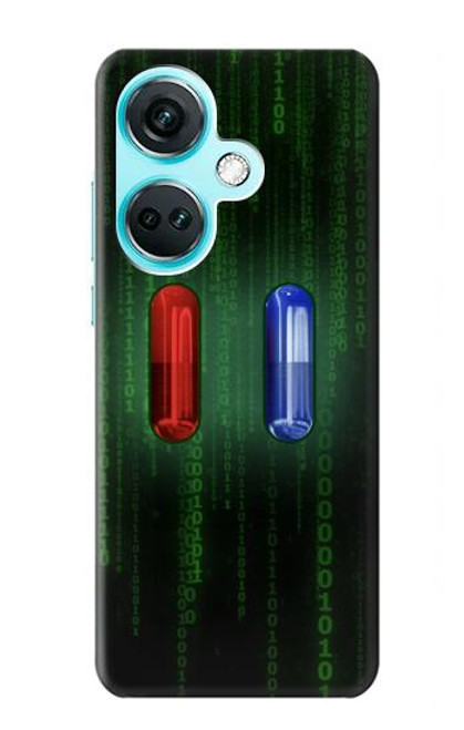 S3816 Comprimé Rouge Comprimé Bleu Capsule Etui Coque Housse pour OnePlus Nord CE3
