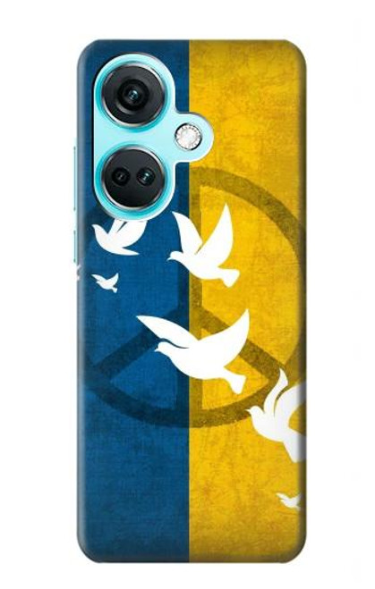 S3857 Colombe de la paix drapeau ukrainien Etui Coque Housse pour OnePlus Nord CE3