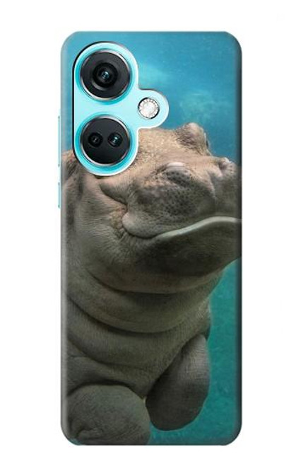 S3871 mignon, bébé, hippopotame, hippopotame Etui Coque Housse pour OnePlus Nord CE3