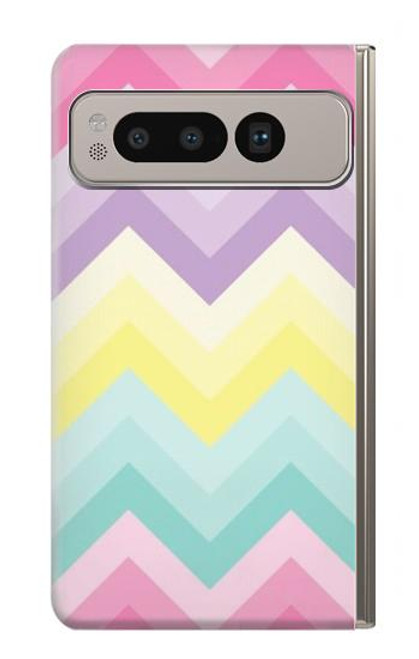 S3514 Arc en ciel Zigzag Etui Coque Housse pour Google Pixel Fold