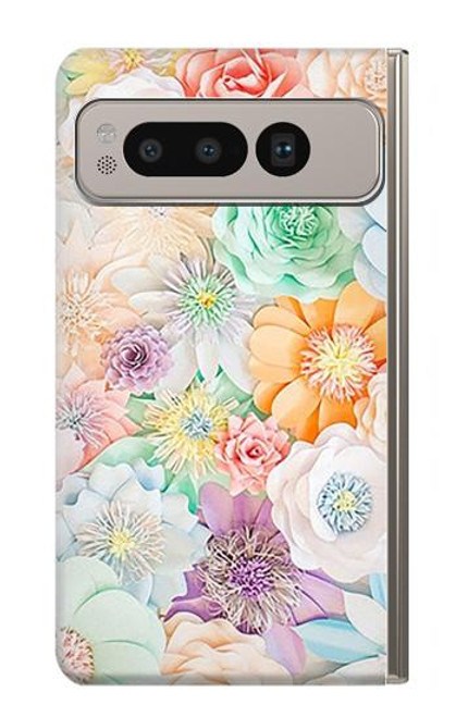 S3705 Fleur florale pastel Etui Coque Housse pour Google Pixel Fold