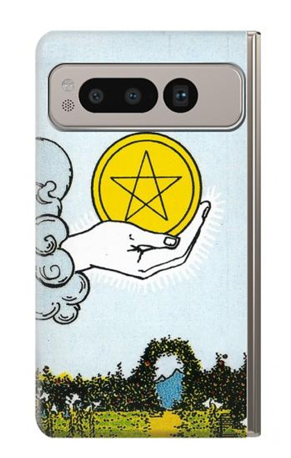 S3722 Carte de tarot Pièces de l'As des Pentacles Etui Coque Housse pour Google Pixel Fold