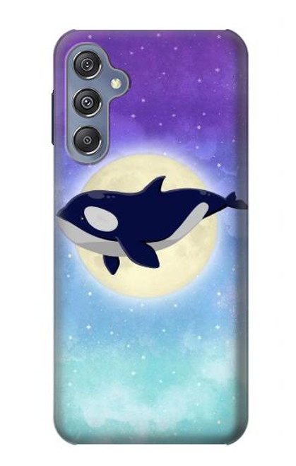 S3807 Killer Whale Orca Lune Pastel Fantaisie Etui Coque Housse pour Samsung Galaxy M34 5G