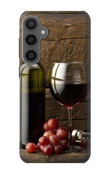 S1316 Raisins Bouteille et un verre de vin rouge Etui Coque Housse pour Samsung Galaxy S23 FE