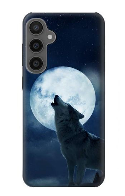 S3693 Pleine lune du loup blanc sinistre Etui Coque Housse pour Samsung Galaxy S23 FE