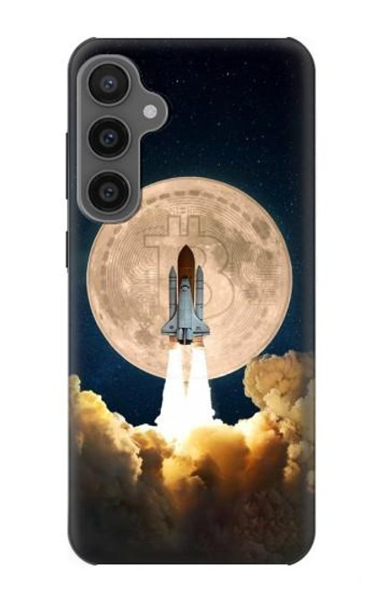 S3859 Bitcoin à la Lune Etui Coque Housse pour Samsung Galaxy S23 FE