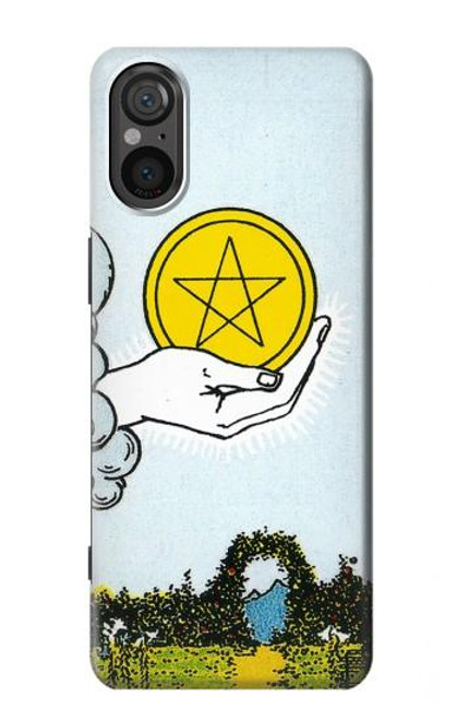 S3722 Carte de tarot Pièces de l'As des Pentacles Etui Coque Housse pour Sony Xperia 5 V