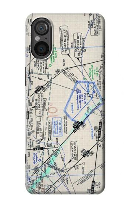 S3882 Carte de vol en route Etui Coque Housse pour Sony Xperia 5 V