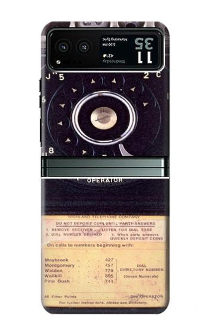 S0086 Vintage téléphone Etui Coque Housse pour Motorola Razr 40