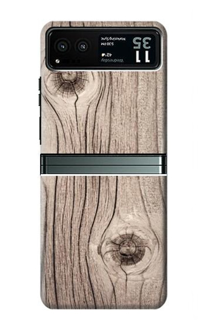 S3822 Graphique de la texture du bois imprimé Etui Coque Housse pour Motorola Razr 40